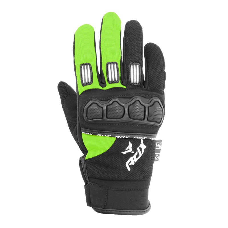 CROSS ADX TOWN GLOVES BLACK-FLUO GREEN SIZE 7 (XS) CHILDREN (EN 13594:2015 APPROVED)