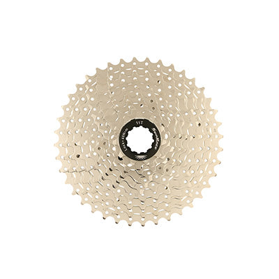 10V-CASSETTE. SUNRACE MS3 11-40 MTB VOOR SHIMANO METALLIC SILVER (BOEK IN DOOS) (11-13-15-18-21-24-28-32-36-40) (2 BLOKKEN + TANDWIELEN)