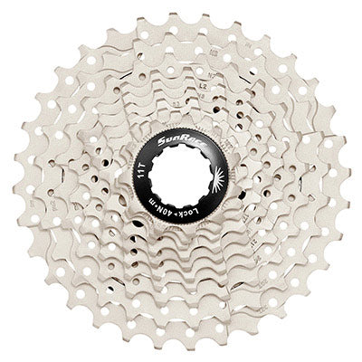 10V-CASSETTE. SUNRACE RS1 11-28 ROAD VOOR SHIMANO (LEVEL 105) METALLIC ZILVER (BOEK IN DOOS) (11-12-13-14-15-17-19-21-24-28)