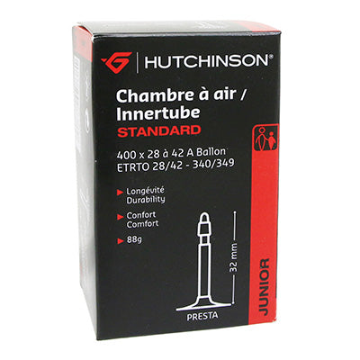 CHAMBRE A AIR VELO 400 x 28-42A HUTCHINSON VALVE PRESTA 32mm 88g