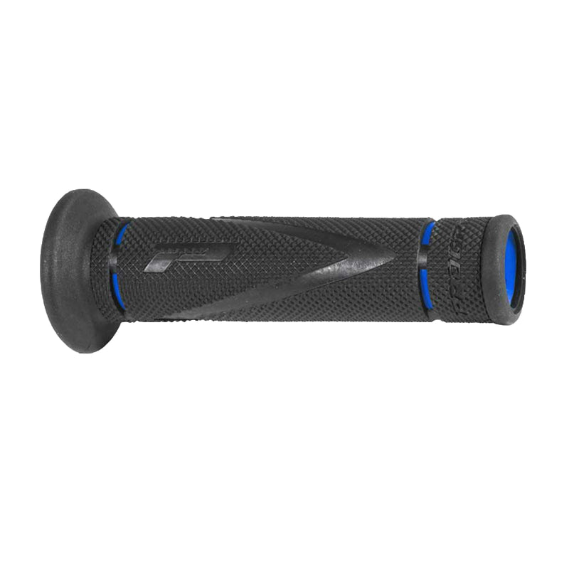 REVETEMENT POIGNEE PROGRIP MOTO ON ROAD 838 DOUBLE DENSITE NOIR-BLEU OPEN END 122mm (PAIRE)