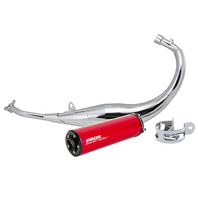 POT 50 A BOITE VOCA CHROMED POUR DERBI 50 SENDA, GPR-APRILIA 50 RS4-GILERA 50 SMT, RCR  (PASSAGE BAS - SILENCIEUX ALU ROUGE)