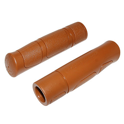 CITY-VTC PROGRIP 942 BROWN HANDLE Ø22mm L120mm CAN BE CUT TO 90mm (PAIR) VINTAGE STYLE