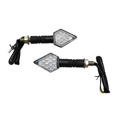 MOTORFIETS INDICATOR AVOC MITO 15 LEDS TRANSPARANT ABS BASIS-ZWART (L 90mm - H 35mm - L33mm) (ECE GOEDGEKEURD) (PAAR)