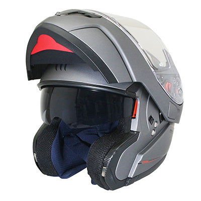 CASQUE MODULABLE MT ATOM SV DOUBLE ECRANS UNI TITANE MAT    XS