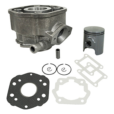 CYLINDRE 50 A BOITE ADAPTABLE DERBI 50 SENDA 1996+2005, GPR-GILERA 50 SMT 2000+2005, RCR (MOTEUR DERBI EURO 2)  -P2R FONTE AVEC PISTON GRAPHITE-