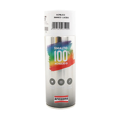 BOMBE DE PEINTURE AREXONS ACRYLIQUE 100 BLANC BRILLANT AEROSOL 400 ml (3599)