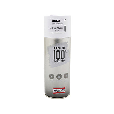 APPRET PEINTURE AREXONS PRIMER 100% ACRYLIQUE ANTI-ROUILLE GRIS (AEROSOL-BOMBE 400 ml) (3653)