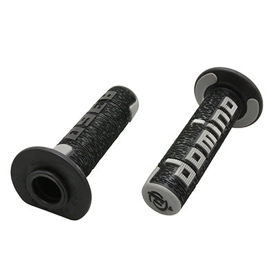 REVETEMENT POIGNEE DOMINO MOTO OFF ROAD A360 NOIR-GRIS CLOSED END 120-123mm (PAIRE)