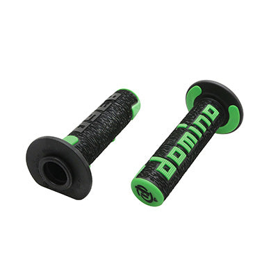 REVETEMENT POIGNEE DOMINO MOTO OFF ROAD A360 NOIR-VERT CLOSED END 120-123mm (PAIRE)