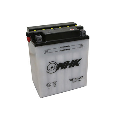 12V 14 Ah NB14L-A2 NHK CONVENTIONAL BATTERY WITH MAINTENANCE (Lg134xW89xH166mm) (PREMIUM QUALITY - EQUIVALENT YB14L-A2)