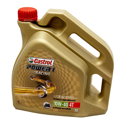 HUILE MOTEUR 4 TEMPS CASTROL POWER 1 RACING 4T 10W40  (4 L)  100% SYNTHETIQUE