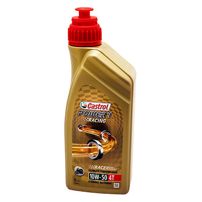 HUILE MOTEUR 4 TEMPS CASTROL POWER 1 RACING 4T 10W50  (1 L)  100% SYNTHETIQUE