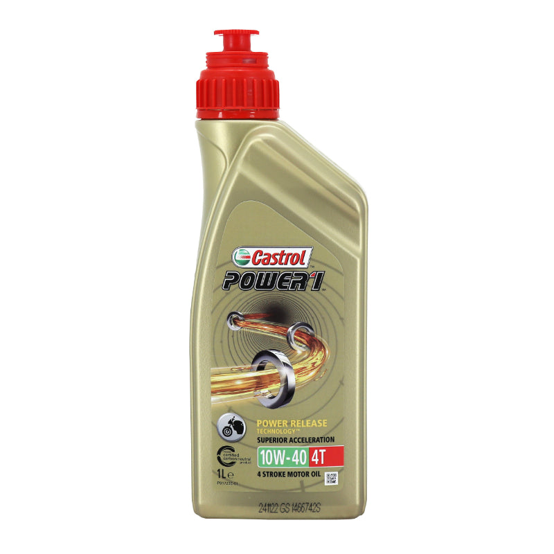 HUILE MOTEUR 4 TEMPS CASTROL POWER 1 4T 10W40  (1 L)  SEMI-SYNTHETIQUE - RECOMMANDATION PIAGGIO