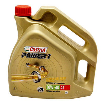 HUILE MOTEUR 4 TEMPS CASTROL POWER 1 4T 10W40  (4 L)  SEMI-SYNTHETIQUE