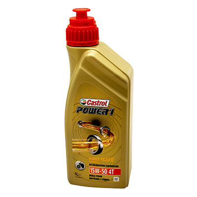 HUILE MOTEUR 4 TEMPS CASTROL POWER 1 4T 15W50  (1 L)  SEMI-SYNTHETIQUE