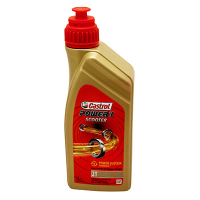 HUILE MOTEUR 2 TEMPS CASTROL POWER 1 SCOOTER 2T  (1 L)  SEMI-SYNTHETIQUE