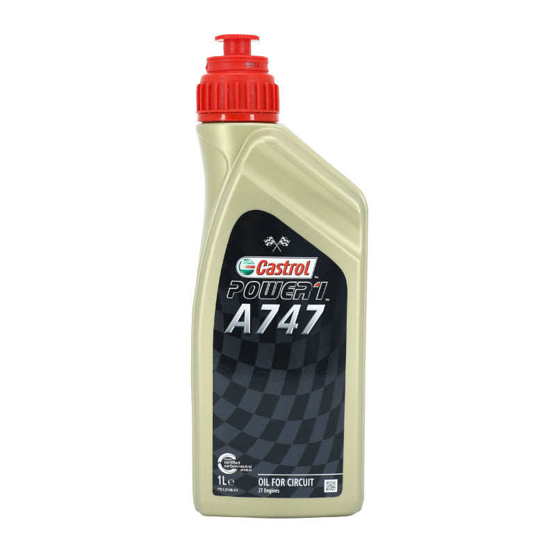 HUILE MOTEUR 2 TEMPS CASTROL A747 (1 L)  COMPETITION SEMI-SYNTHETIQUE (A BASE D'HUILE DE RICIN)