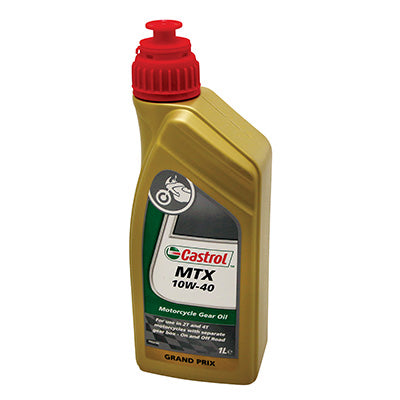 HUILE DE TRANSMISSION CASTROL 10W40 MTX  (1 L)  SEMI-SYNTHETIQUE POUR MOTOS 2T, 4T