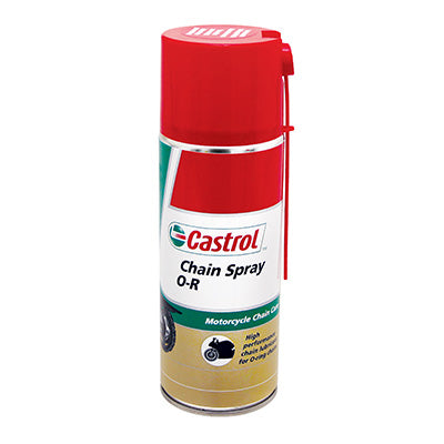 GRAISSE A CHAINE MOTO CASTROL CHAIN SPRAY O-R  (AEROSOL 400 ml)  O.RING ET X.RING (AVEC OU SANS JOINT)