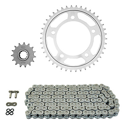 KIT CHAINE ADAPTABLE HONDA 600 CB F HORNET 1998+2006, 600 CB FA HORNET ABS 2000+2004  525  15x42  (DIAM COURONNE 112-138-12.25)  (DEMULTIPLICATION ORIGINE)  -AFAM-