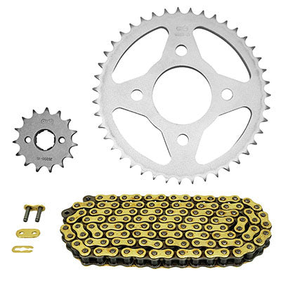 KIT CHAINE ADAPTABLE HONDA 125 CM C 1983+1999  428  15x43  (DIAM COURONNE 58-90-10.5)  (DEMULTIPLICATION ORIGINE)  -AFAM-