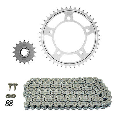 KIT CHAINE ADAPTABLE HONDA 600 CB F HORNET 2007+2013  525  16x43  (DIAM COURONNE 112-138-12.25)  (DEMULTIPLICATION ORIGINE)  -AFAM-