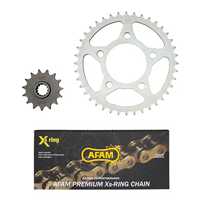 KIT CHAINE ADAPTABLE HONDA 500 CB 1994+2003  525  15x40  (DIAM COURONNE 80-110-12.5)  (DEMULTIPLICATION ORIGINE)  -AFAM-