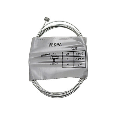 CABLE DE VITESSE A MAIN VELOX G.5 POUR VESPA  BOULE 5,5x6,5mm  DIAM 15-10  L 2,25M  (14 FILS)  (BOITE DE 25)