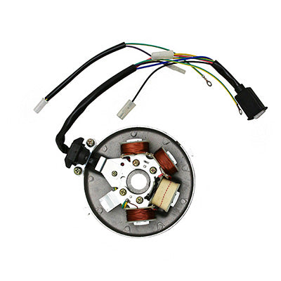 AANPASBARE CYCLO-ONTSTEKINGSTATOR PEUGEOT 103 ELEKTRONISCHE 6V MET SENSOR EN PLAAT -P2R-