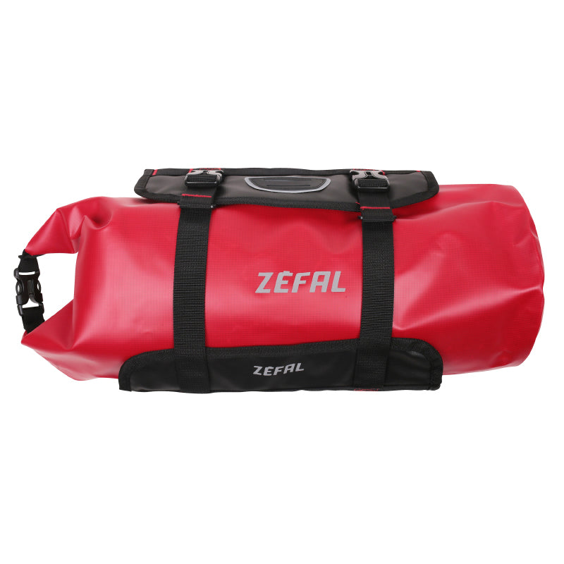 ZEFAL Z ADVENTURE F10 RED BICYCLE HANDLEBAR BAG WITH VELCRO MOUNTING (Lg39cmxD18 - 10LITERS)