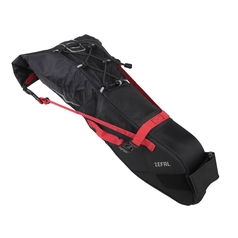 ZEFAL Z ADVENTURE R11 BICYCLE SADDLE BAG FOR 11L BLACK-RED WATERPROOF VELCRO MOUNTING (L 56cm x W 15cm x D 17cm) MAX LOAD 5kgs