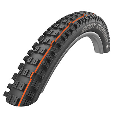 GRAVITY MTB TIRE - VAE 29 X 2.40 SCHWALBE EDDY CURRENT FRONT ADDIX SUPER TRAIL BLACK TUBELESS READY TS (62-622) APPROVED VAE e50