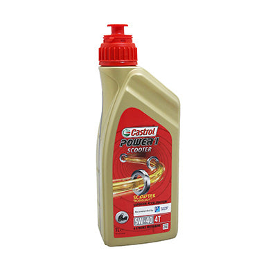 HUILE MOTEUR 4 TEMPS CASTROL POWER 1 SCOOTER 4T  5W40  (1L)  100% SYNTHETIQUE