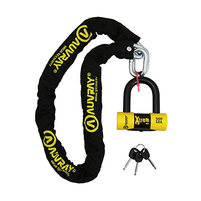 AUVRAY X.LOCK 1.20M CHAIN ​​LOCK LINK DIAM 10 mm WITH U XTREM MINI 52 x 65 mm (DIAM 16 mm) (U CLASS SRA)