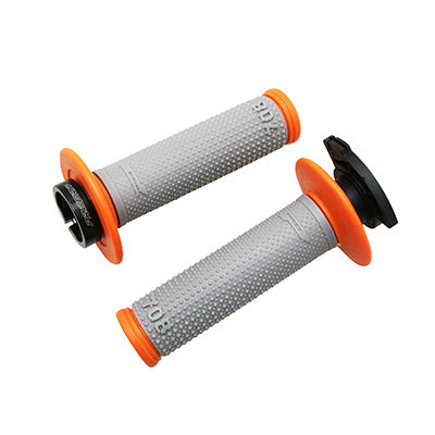 PROGRIP MOTORCYCLE OFF ROAD 708 DOUBLE DENSITY GREY-ORANGE HANDLE COATING 115mm (WITH LOCK ON - DELIVERED WITH 5 TIPS) (CROSS-MX) (PAIR)