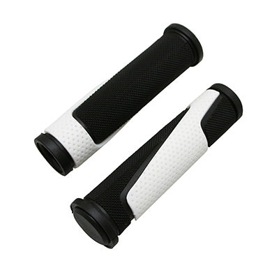 PROGRIP 807 DOUBLE DENSITY OPEN END BLACK-WHITE MTB HANDLE 125mm DIAM 28 125mm (COMPLETE WITH ENDS) (PAIR)