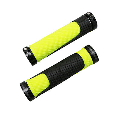 PROGRIP 997 DOUBLE DENSITY OPEN END MTB GRIP WITH LOCK ON BLACK-YELLOW 130mm (COMES WITH ENDS) (PAIR)