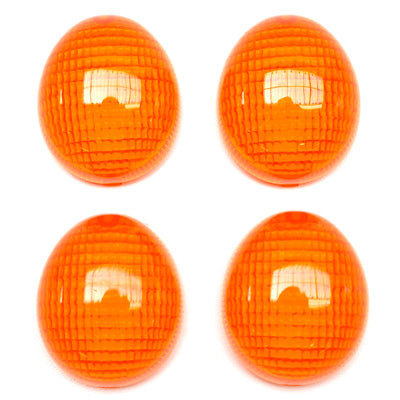 SCOOT INDICATOR LENS ADAPTABLE PEUGEOT 50 LUDIX, TKR FURIOUS, XP6 FRONT+AR ORANGE (x4) -REPLAY-