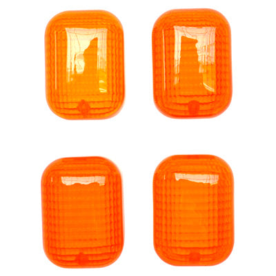 SCOOT INDICATOR LENS ADAPTABLE PEUGEOT 50 TREKKER, SQUAB FRONT+REAR ORANGE (x4) -REPLAY-