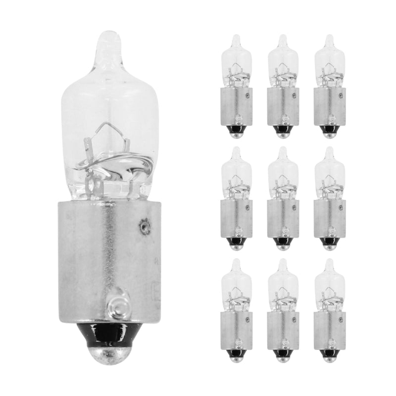 AMPOULE-LAMPE HALOGENE MINIATURE H6W 12V  6W  CULOT BAX9s TEMOIN ERGOTS DECALES BLANC (CLIGNOTANT) (BOITE DE 10)  -FLOSSER-