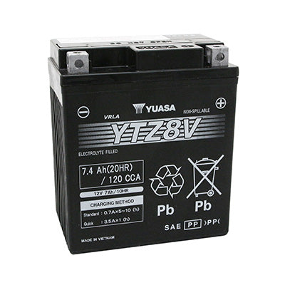 BATTERIE 12V  7 Ah YTZ8V YUASA ACTIVEE EN USINE PRETE A L'EMPLOI  (Lg113xL70xH130mm) (POUR HONDA 125 FORZA, PCX, SH)