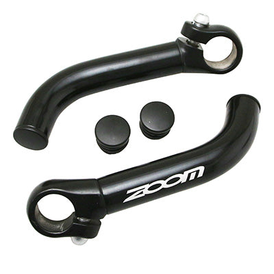 ZOOM BLACK ALU HANDLEBAR END CAP L 87mm (PAIR)