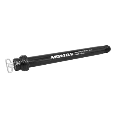 THROUGH AXLE - NEWTON FRONT BOOST WHEEL LOCK m14x1.5mm THREAD WITH 15X110 BLACK LEVER FOX TYPE (155mm EXCLUDING STOP INCLUDING 16mm THREAD)