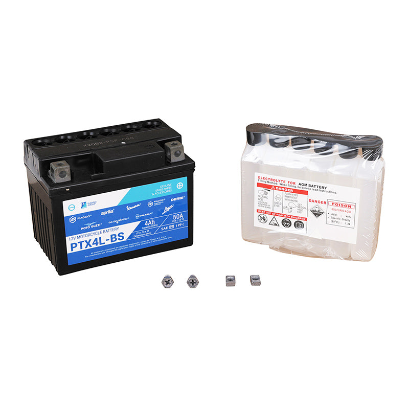 BATTERIE 12V 4Ah PTX4L-BS ORIGINE PIAGGIO COMMUN A LA GAMME -1L004081