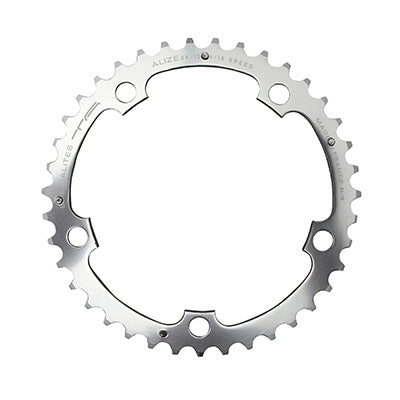 PLATEAU ROUTE 5BRA D.130 TA ALIZE TRIPLE 39DTS MILIEU ARGENT ALU 7075 TYPE SHIMANO 8-9-10V.