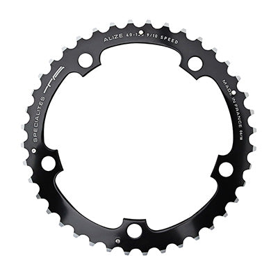 PLATEAU ROUTE 5BRA D.130 TA ALIZE TRIPLE 38DTS MILIEU NOIR ALU 7075 TYPE SHIMANO 8-9-10V.