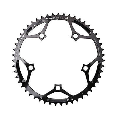 PLATEAU ROUTE 5BRA D.130 TA HEGOA 53DTS EXTERIEUR NOIR ALU 7075 TYPE SHIMANO 10-11V.