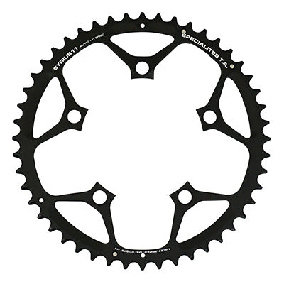 PLATEAU ROUTE 5BRA D.110 TA SYRIUS 48DTS EXTERIEUR NOIR ALU 7075 TYPE SHIMANO 10-11V.