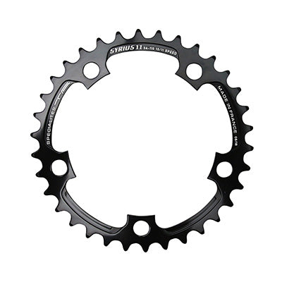 PLATEAU ROUTE 5BRA D.74 TA ZELITO 24DTS TRIPLE INTERIEUR NOIR ALU 7075 TYPE SHIMANO 9-10V.